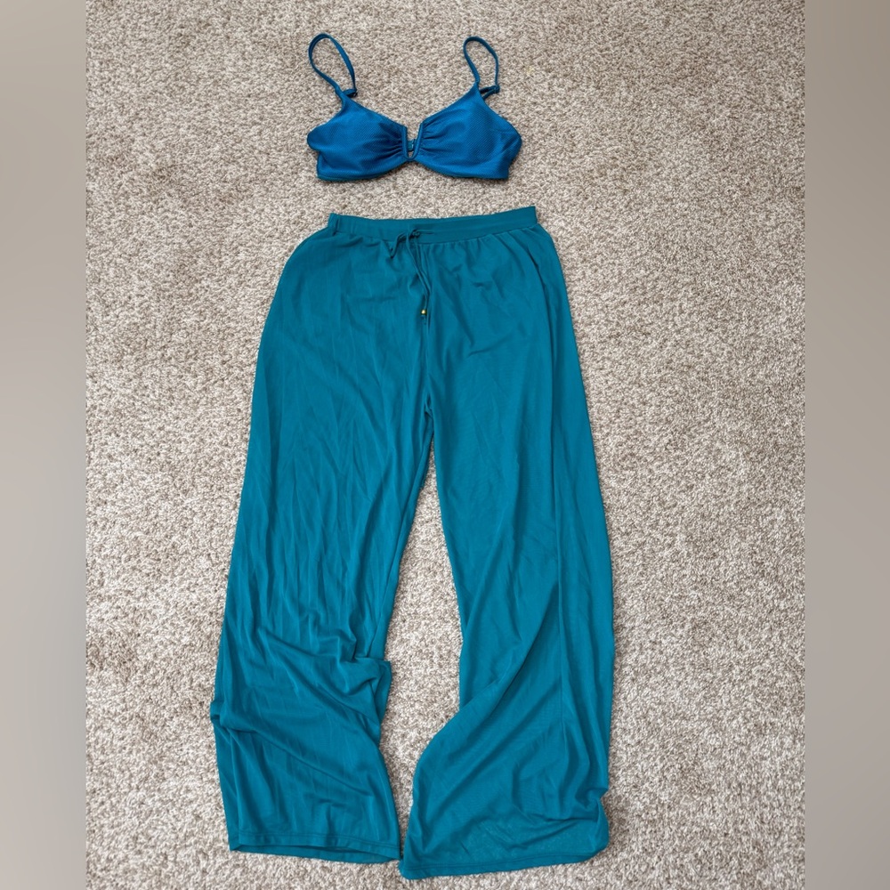 NWOT TINIBIKINI Swimwear Women’s Bikini Top And Cover Up Beach Pants Medium